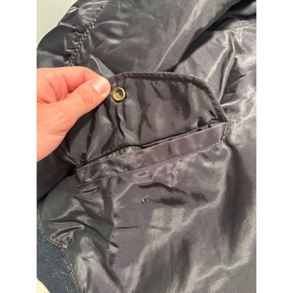 Vintage Alpha Industries MA-1 Flight Jacket Black Orange Lining Size Medium - Picture 4 of 7